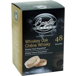 Bradley Whiskey Eiche Bisquetten, 48 Stück, Räucherholz