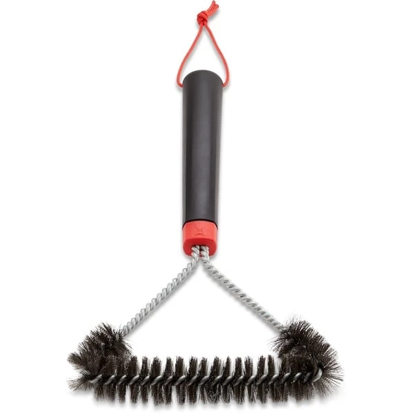 Weber Dreiseitige Grillbürste 6277, Mit Edelstahlborsten, 30cm, Grill-Reinigungsbürste – Bild 2